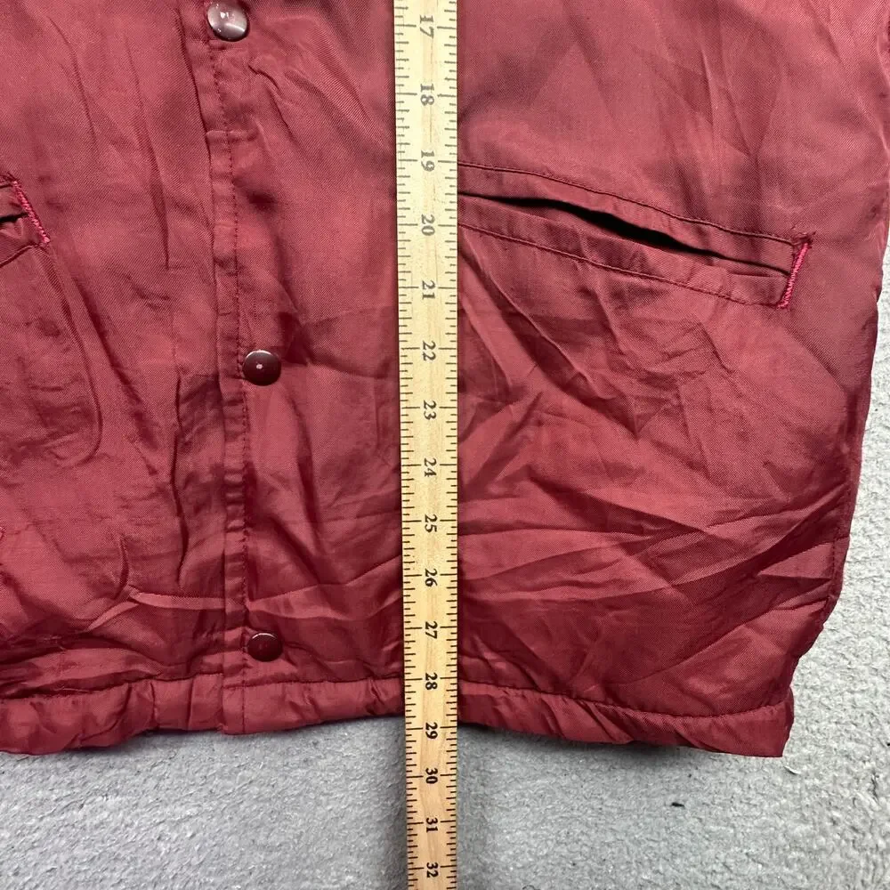 Vintage 70s 80s Westwind Sherpa Fleece Lined Coach Snap Button Jacket Men XS Red